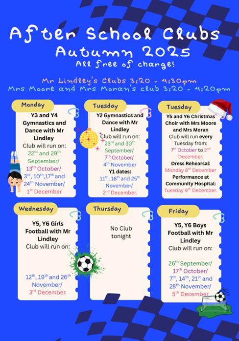 After School Clubs - Autumn 2025